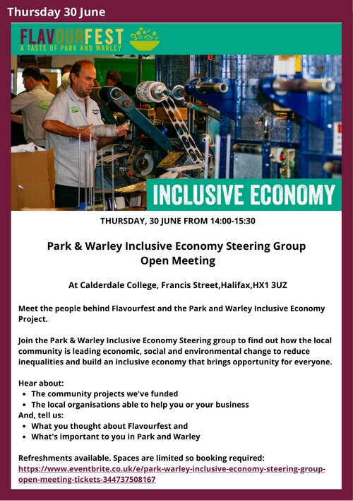 Park and Warley Inclusive Economy Steering Group Open Meeting